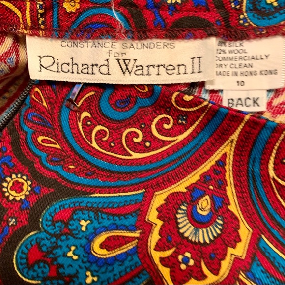 Vintage Richard Warren Scarf Print Pleated Skirt - Picture 4 of 4